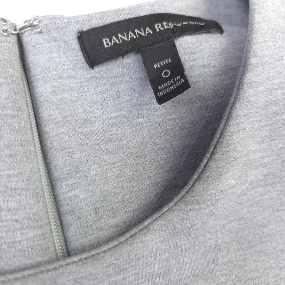 Banana Republic Gray Viscose Blend Dress Size 0 Petite - Picture 5 of 13